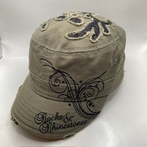 Bone Collector Paramount Outdoors Racks Rhinestones Hat Women Green Sequin Bling